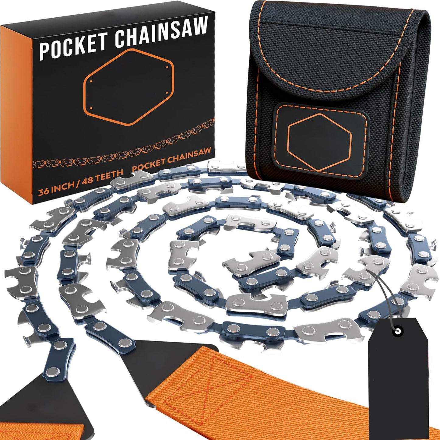 Survival Pocket Chainsaw – Heavy-Duty Hand Chain Saw for Camping, Hiking, Bushcraft