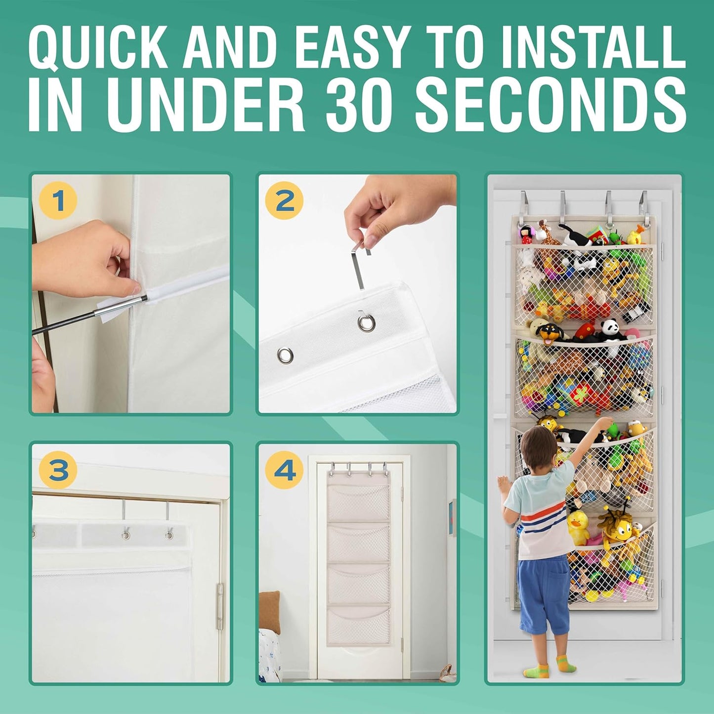 Plush Toy Storage Bag – Over-the-Door Hanging Organizer