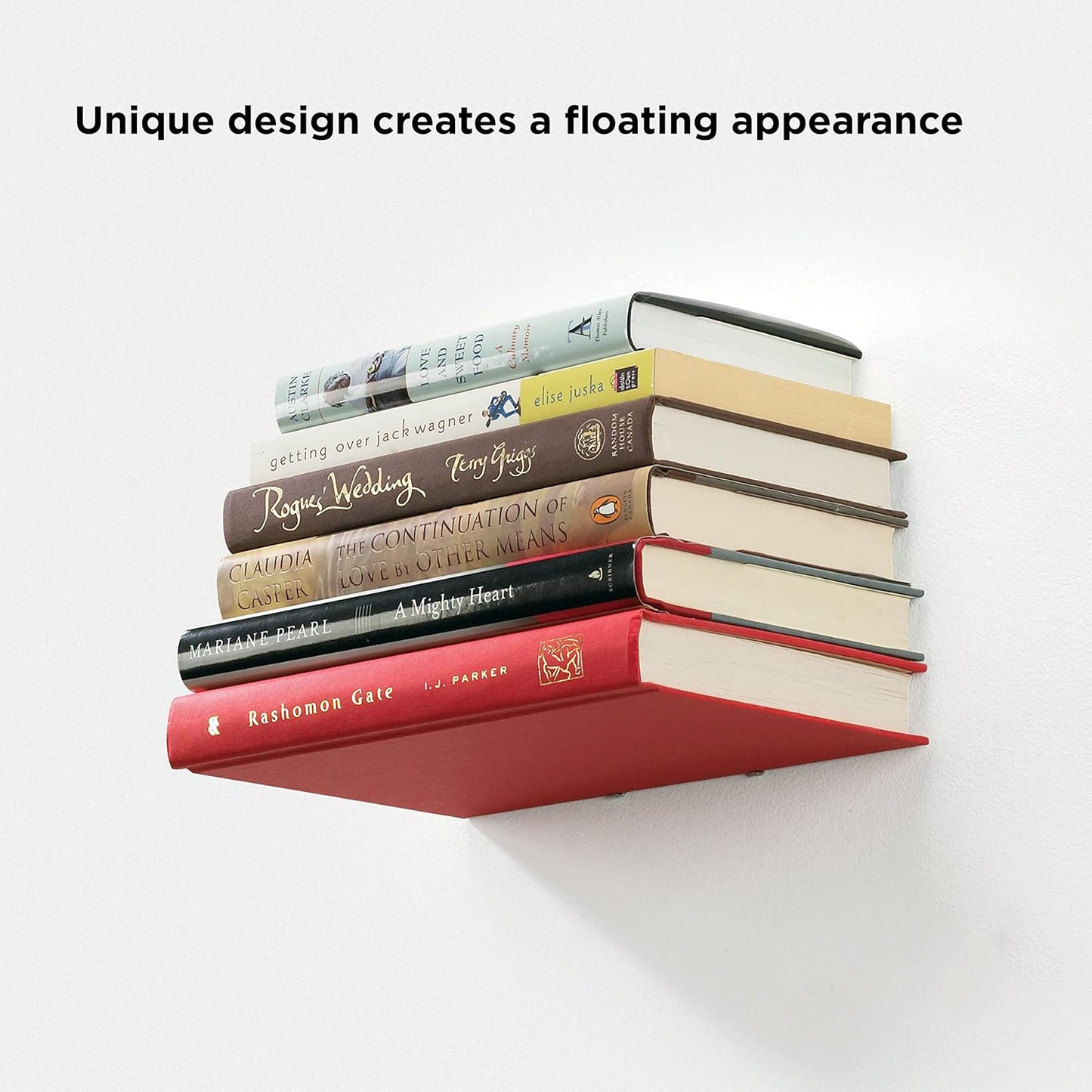 Sturdy Metal Wall-Mounted Bookshelf – Silver