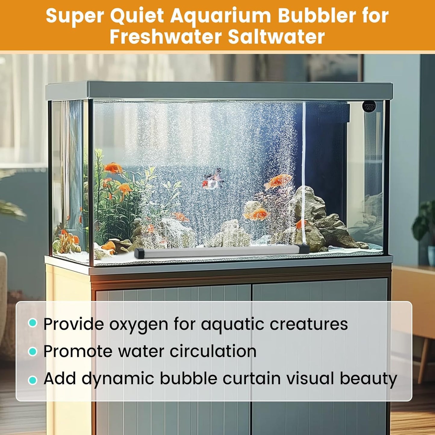 Aquarium Bubble Bar – Nano Bubble Wall for Freshwater & Saltwater Aquariums