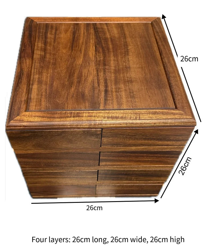 Rotating Wooden Snack Tray – Double-Layer 8-Compartment Storage Box for Candy, Nuts