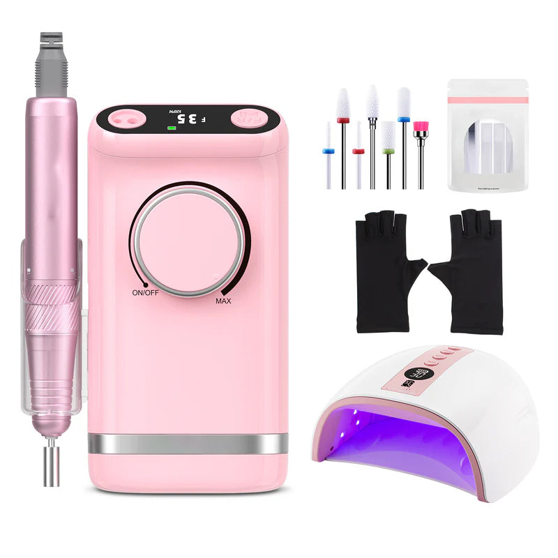 Rechargeable Nail Drill – Portable & Desktop 2-in-1 Design