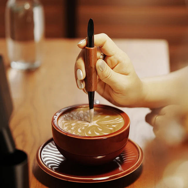 Coffee Latte Art Pen – Stainless Steel Carving Needle | Wooden Handle Latte Art Tool, Easily Create Fancy Coffee Designs