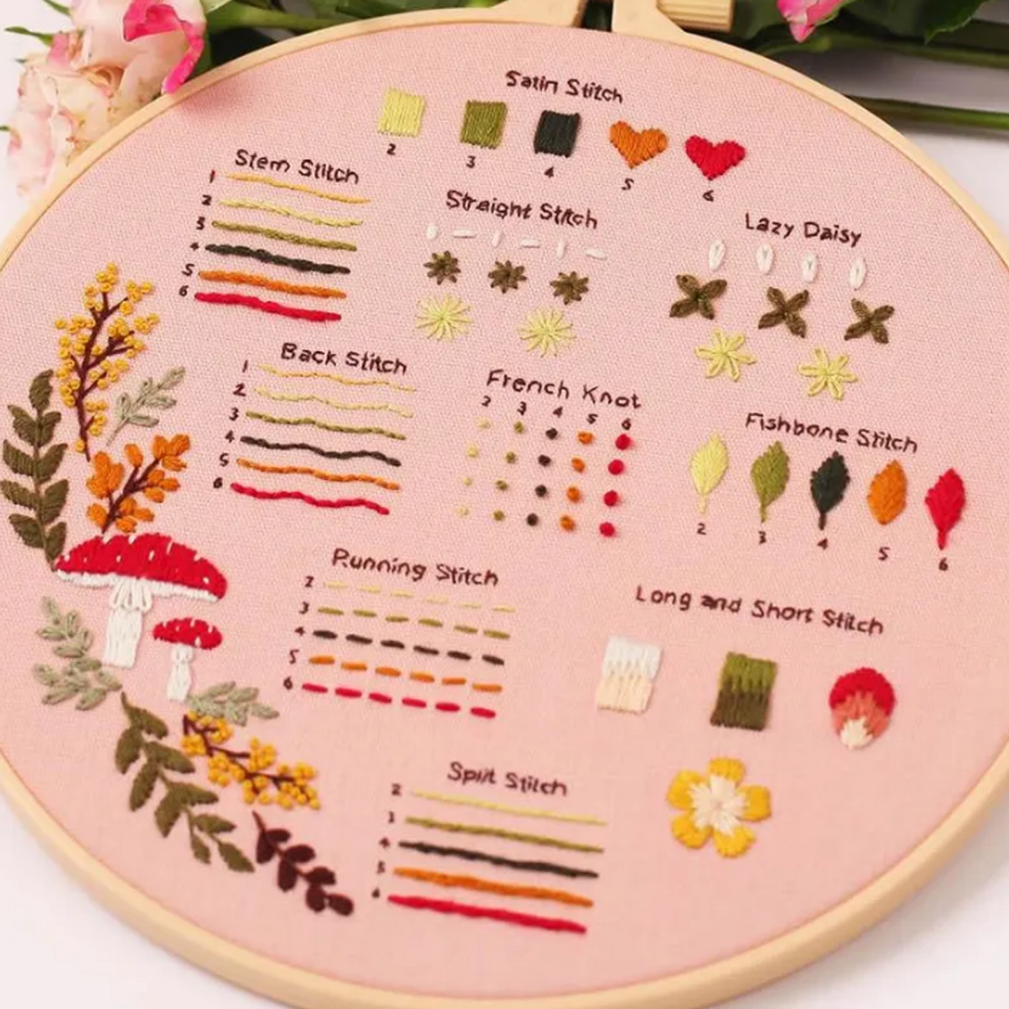 Beginner Embroidery Kit (Set of 3) – DIY Hand Embroidery & Cross Stitch Craft