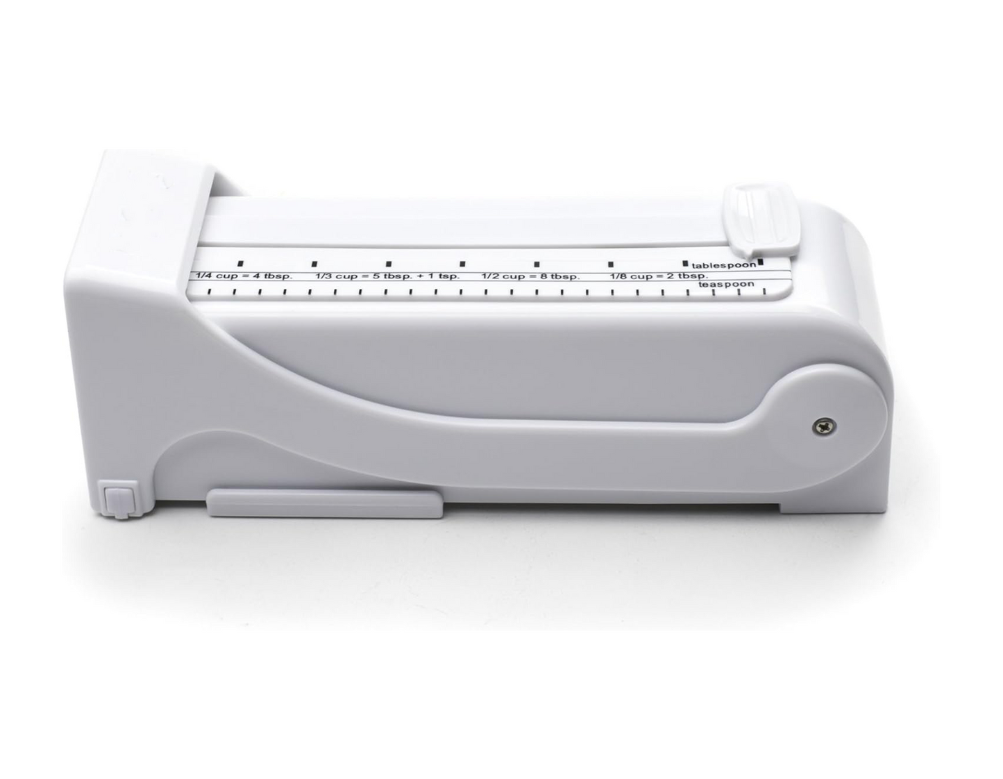 Butter Cutter Slicer, Measuring Dispenser and Keeper, White - One Stick Capacity