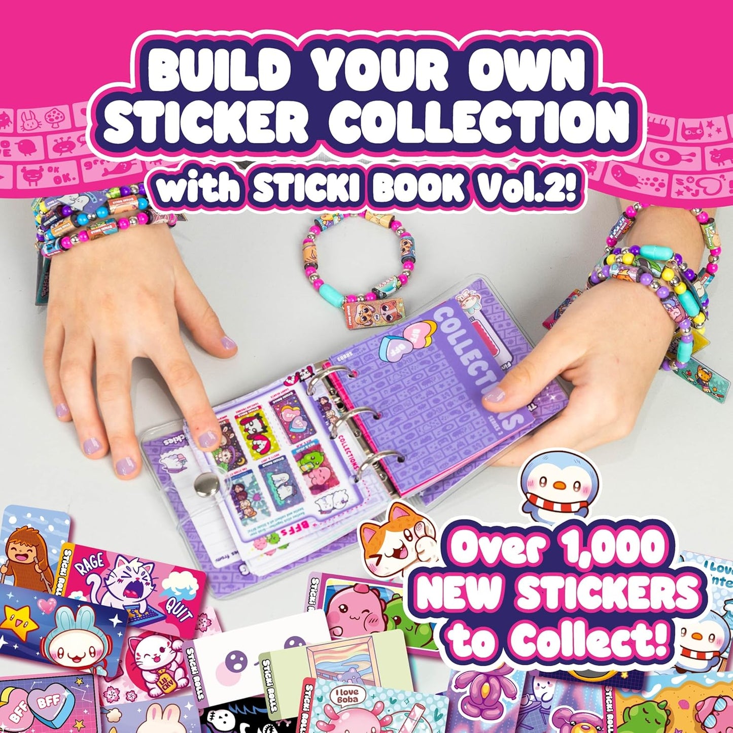 Wearable & Shareable Toy Sticker Bracelet + Collector Sticker Book