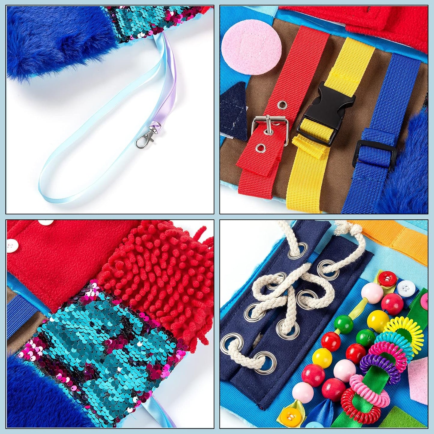 Fidget Blanket for Elderly – Dementia, Alzheimer's, and Autism Sensory Blanket for Anxiety Relief