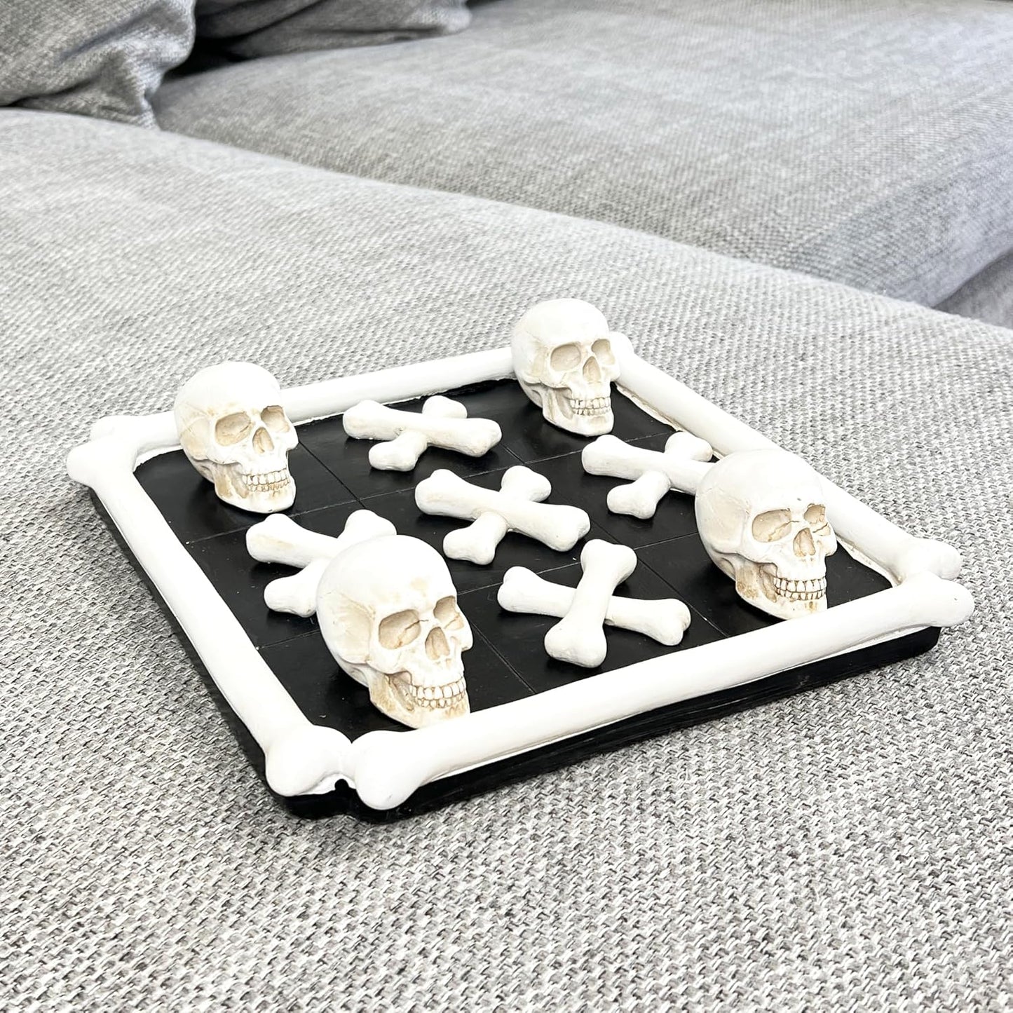 Skull & Crossbones Tic-Tac-Toe Board – Gothic Home Decor & Fun Game Set