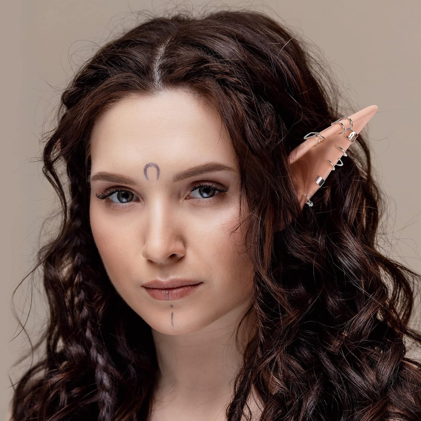 Elf Ear Accessory Set – 2 Pairs of Fairy Ears with Non-Pierced Pearl Earrings