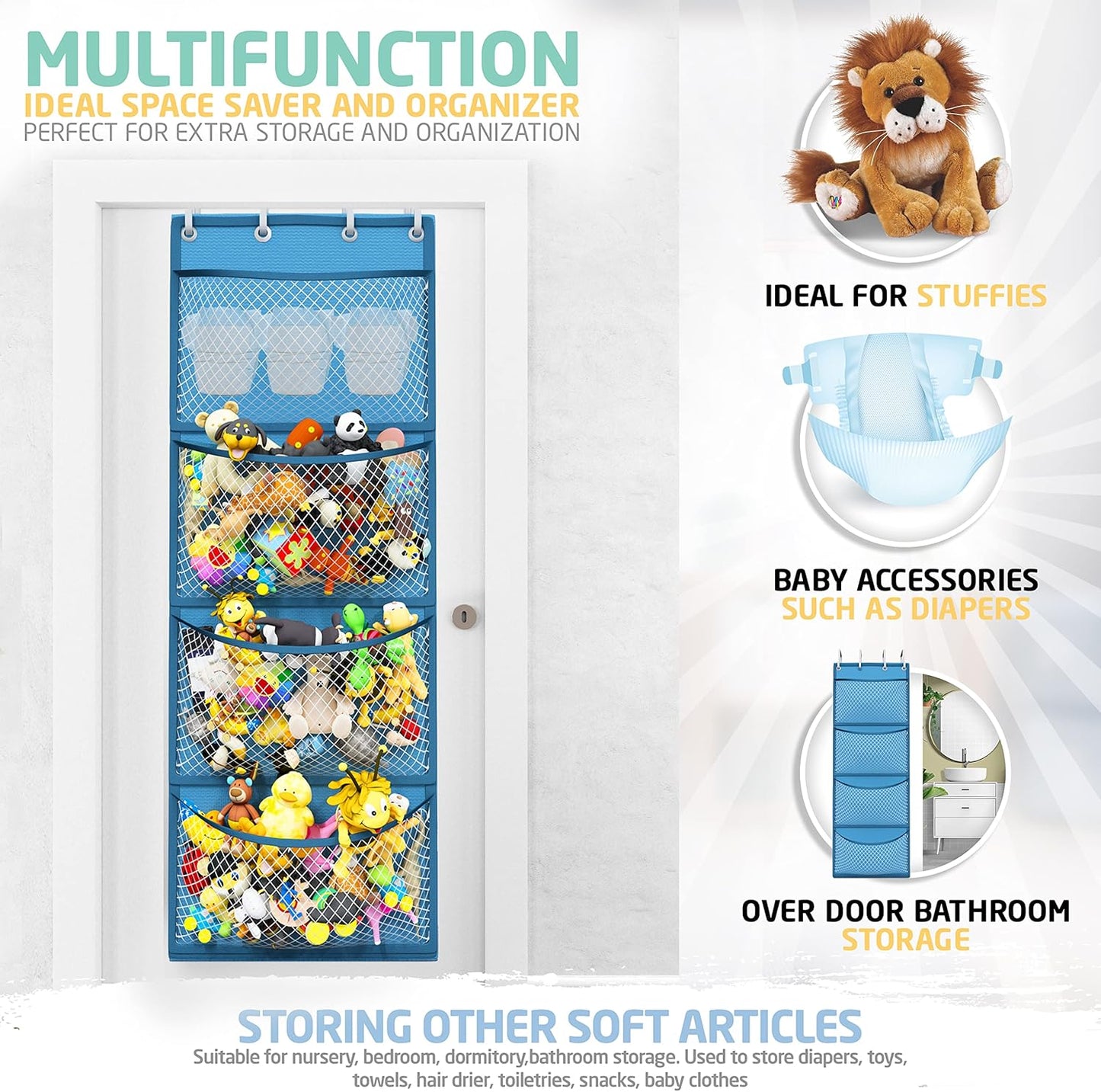 Plush Toy Storage Bag – Over-the-Door Hanging Organizer