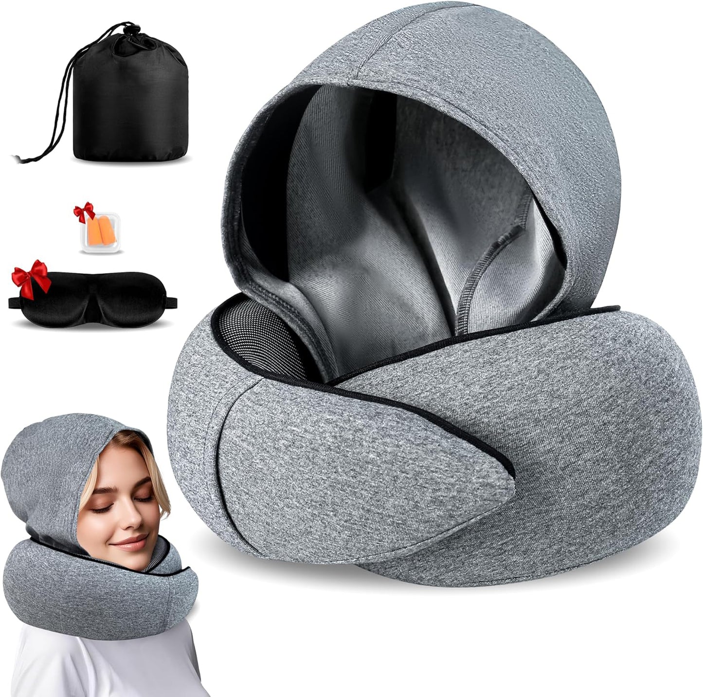 Travel Pillow for Long Flights – Memory Foam Neck Pillow