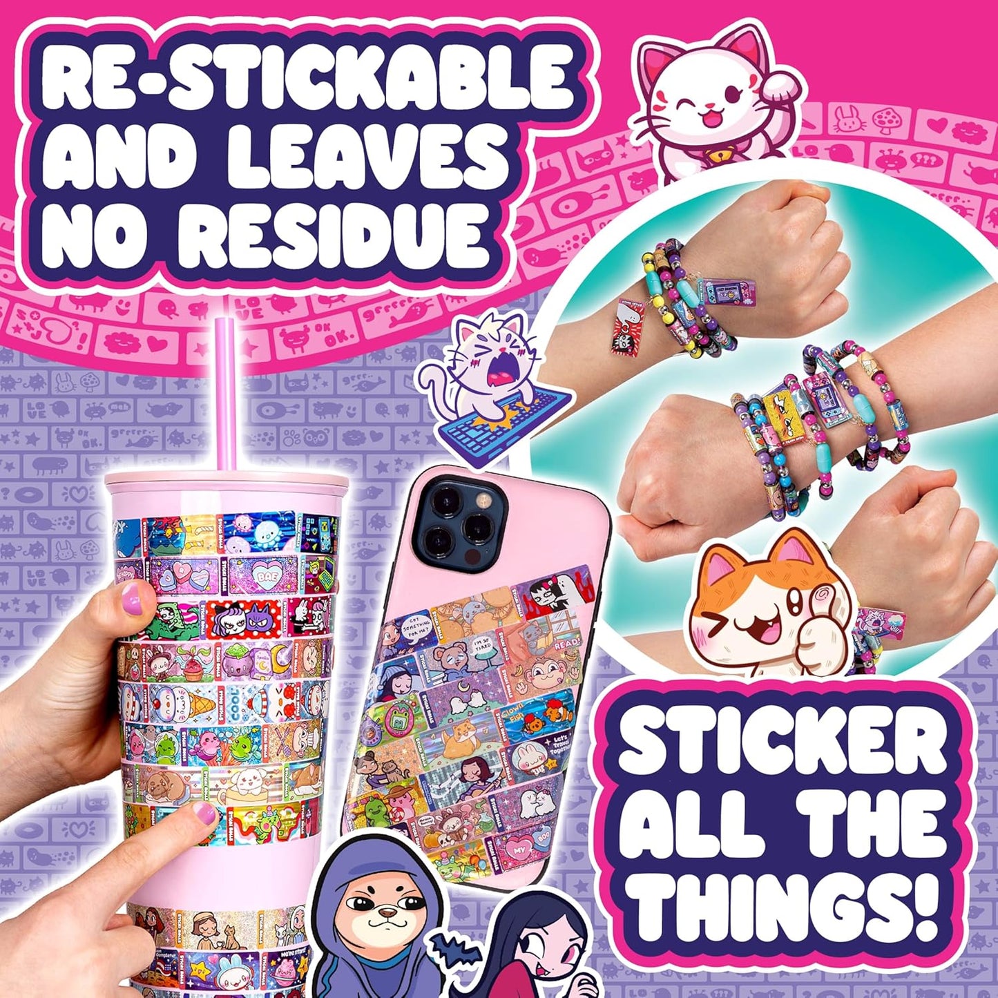Wearable & Shareable Toy Sticker Bracelet + Collector Sticker Book