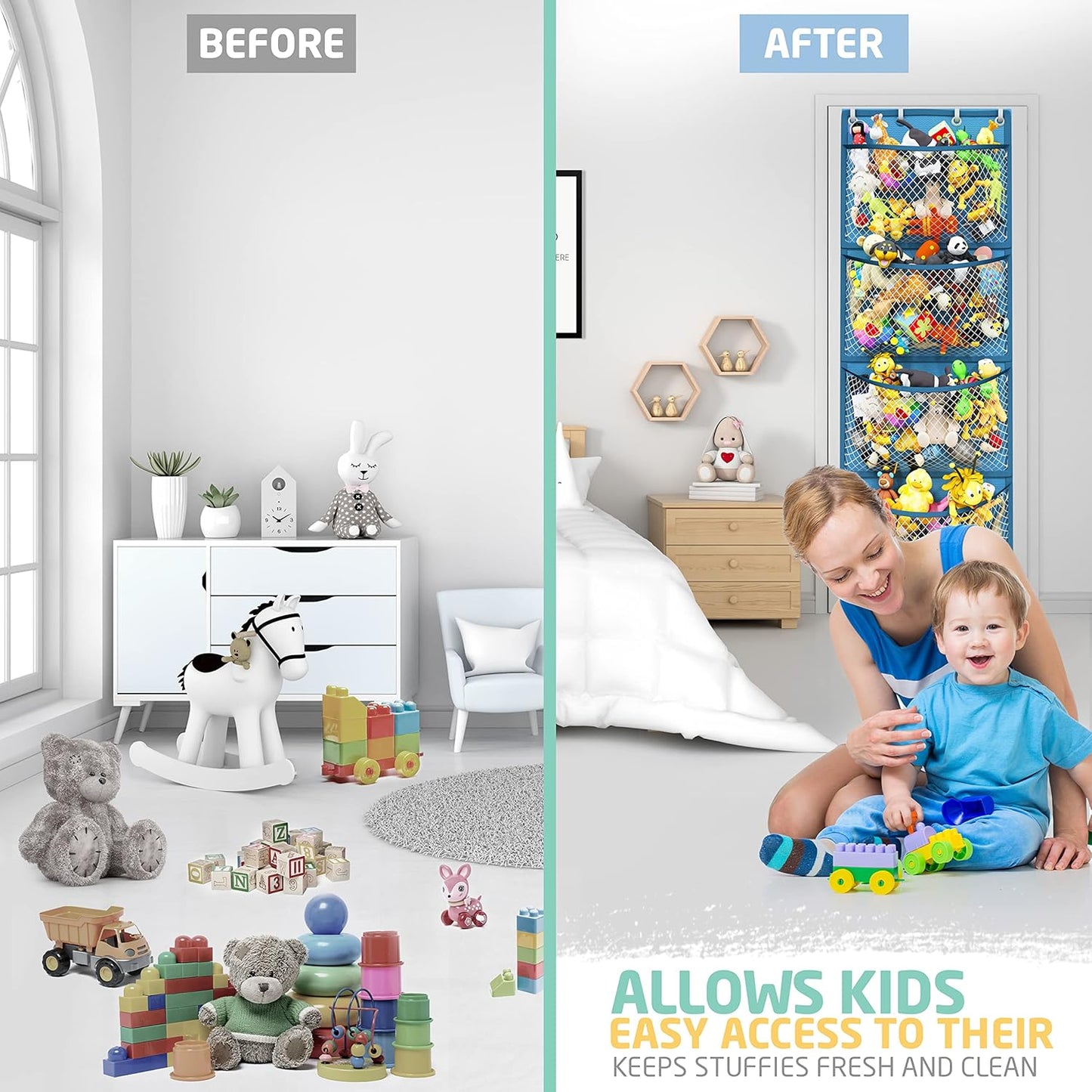 Plush Toy Storage Bag – Over-the-Door Hanging Organizer