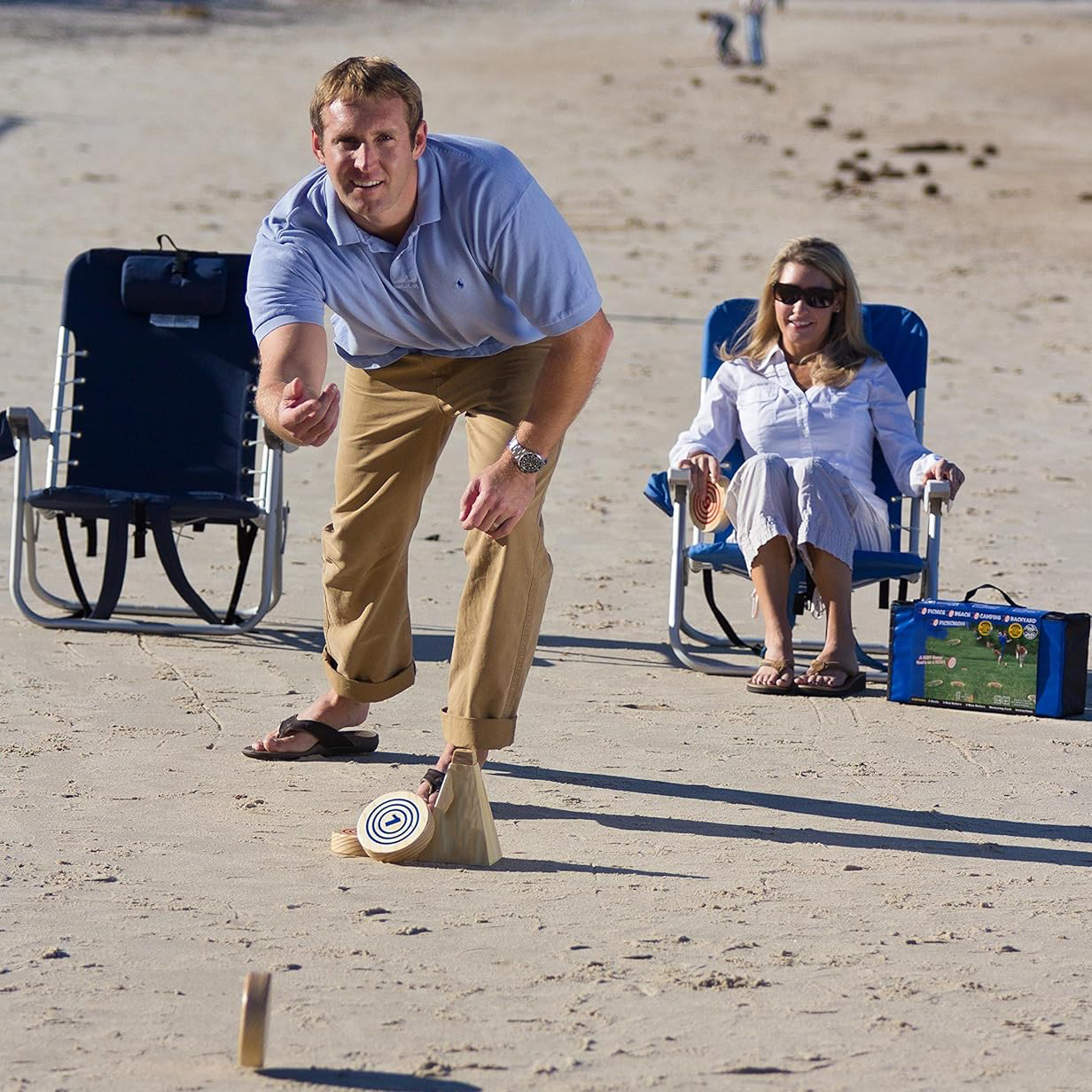 Outdoor Lawn Game – Horseshoes, Bocce & Bowling Hybrid with 12 Disks