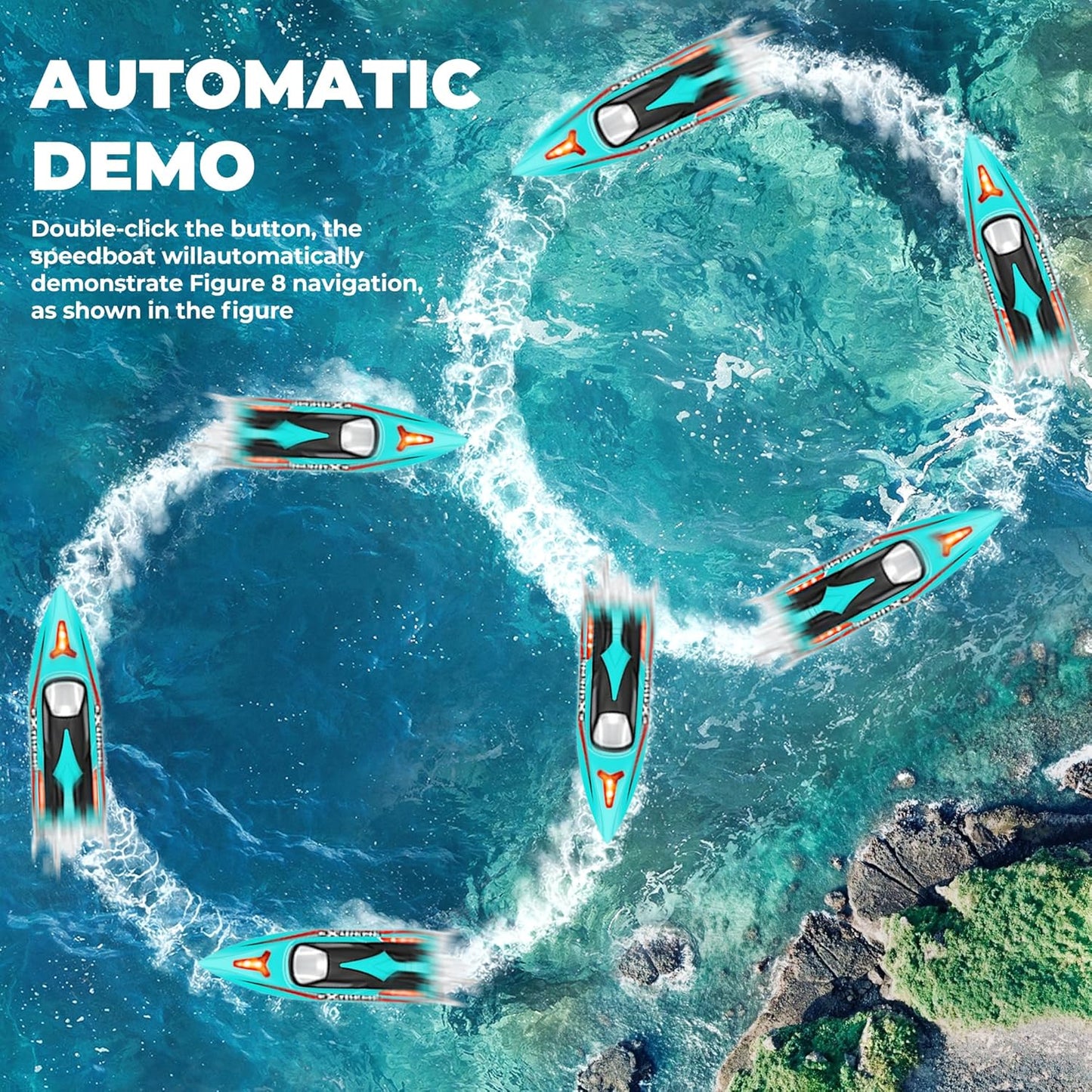 18-Inch Brushless RC Boat – High-Speed 55 KPH Lake Adventure Toy for Adults and Kids