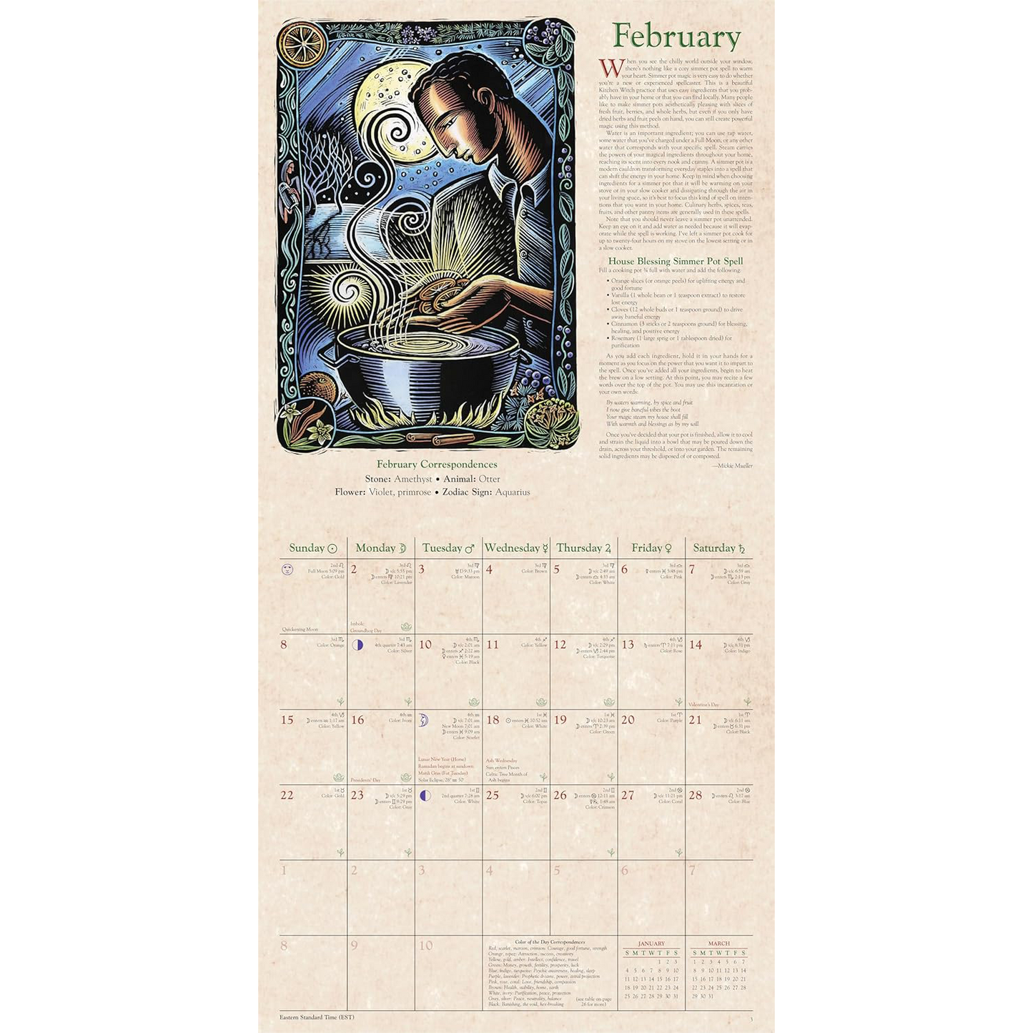 2026 Witches’ Calendar – Inspiring Pagan & Wiccan Guide with Artwork and Rituals