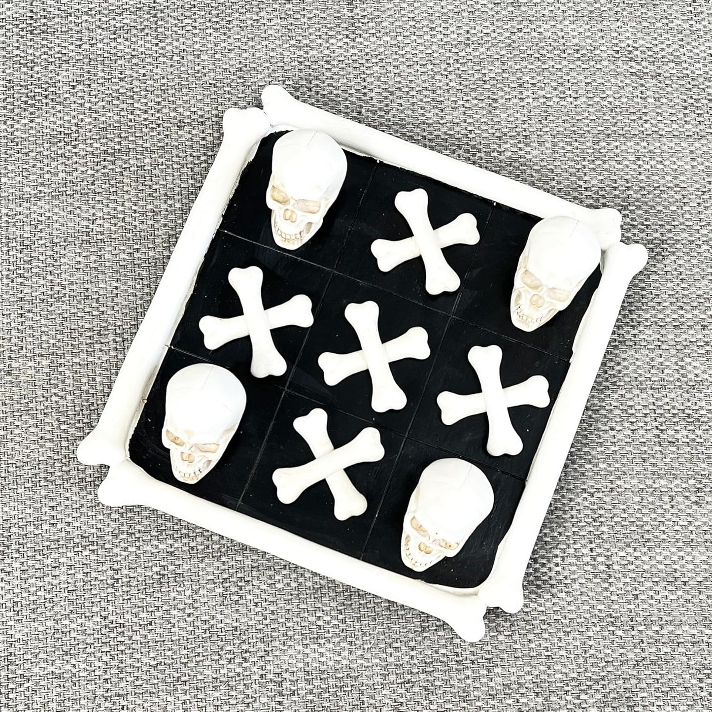 Skull & Crossbones Tic-Tac-Toe Board – Gothic Home Decor & Fun Game Set
