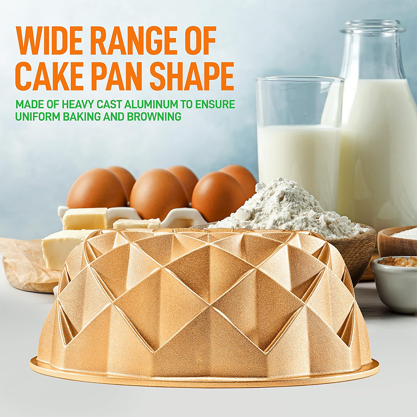 French Flower Bundt Cake Pan – Thick Non-Stick Aluminum Design for Perfect Baking