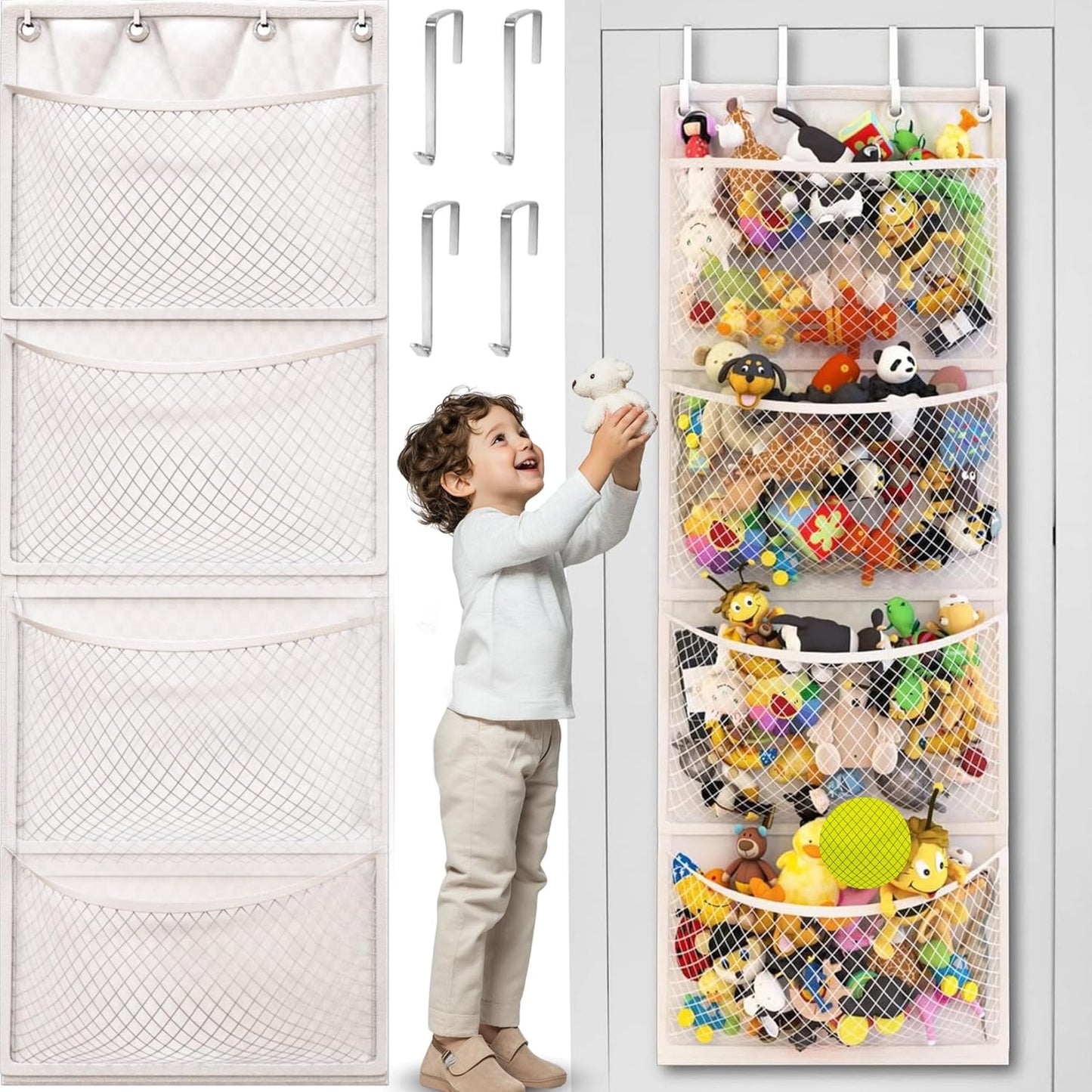 Plush Toy Storage Bag – Over-the-Door Hanging Organizer