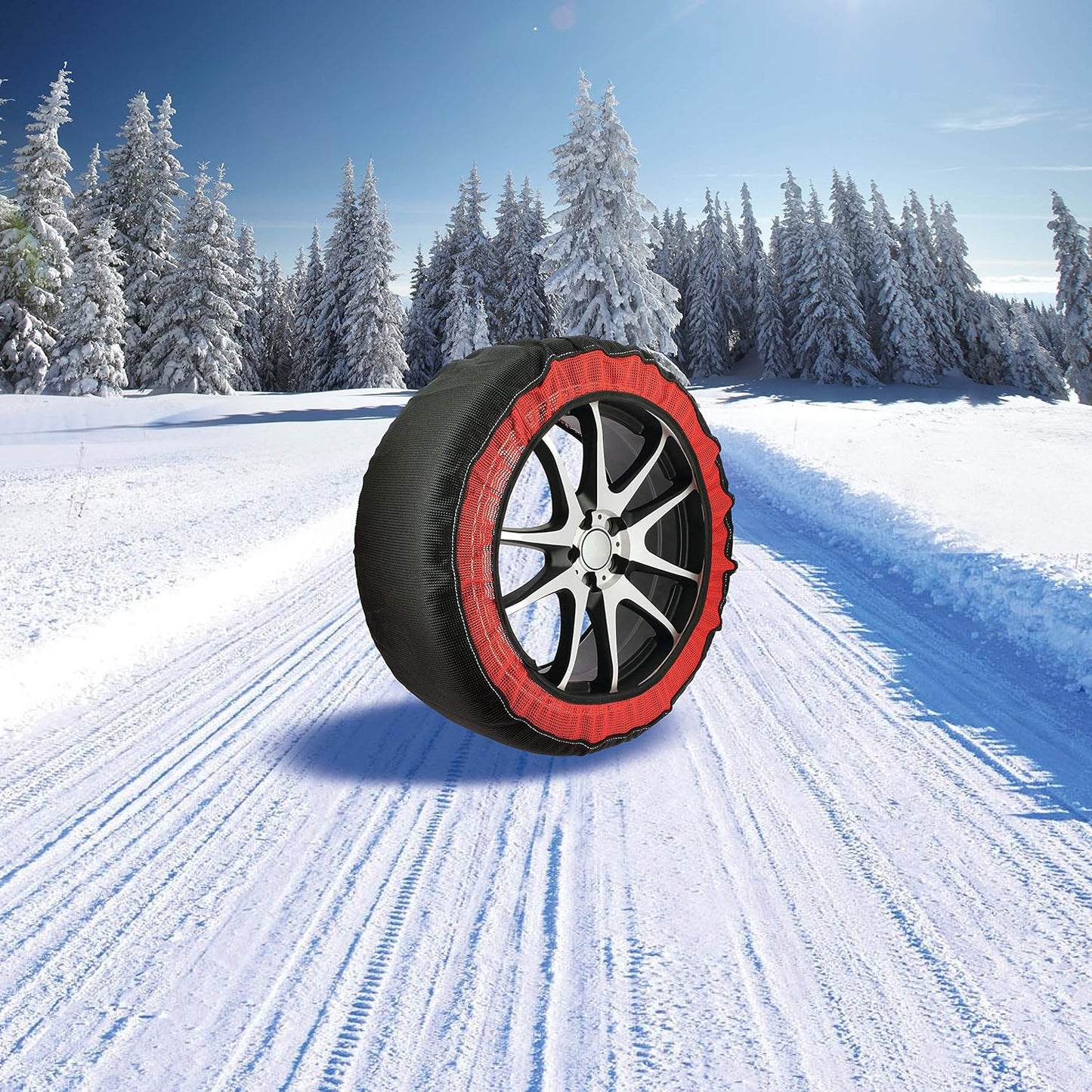 Tire Snow Socks – Professional Series, Ultimate Traction Tire Chain Alternative for Cars
