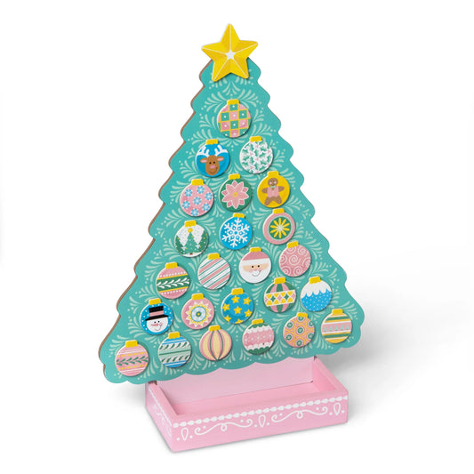 Countdown to Christmas Wooden Magnetic Advent Calendar - Pink