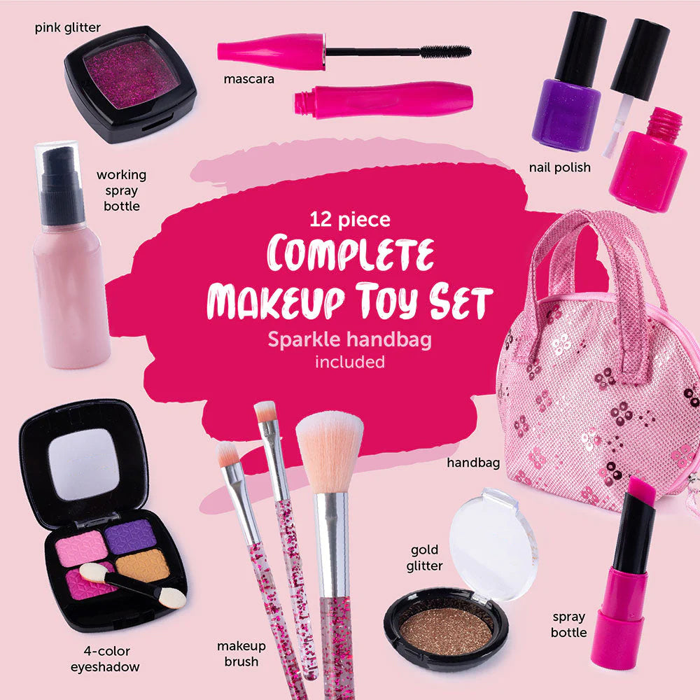 Pretend Makeup Set – 12 PCS Complete Toy Cosmetics Kit for Girls