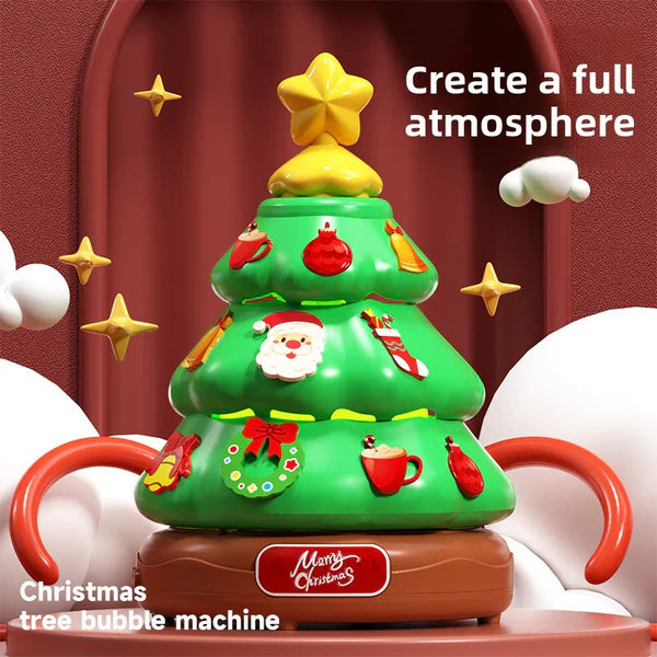 Christmas Tree Bubble Music Box Toy – Automatic Rotating Light-Up Bubble Machine