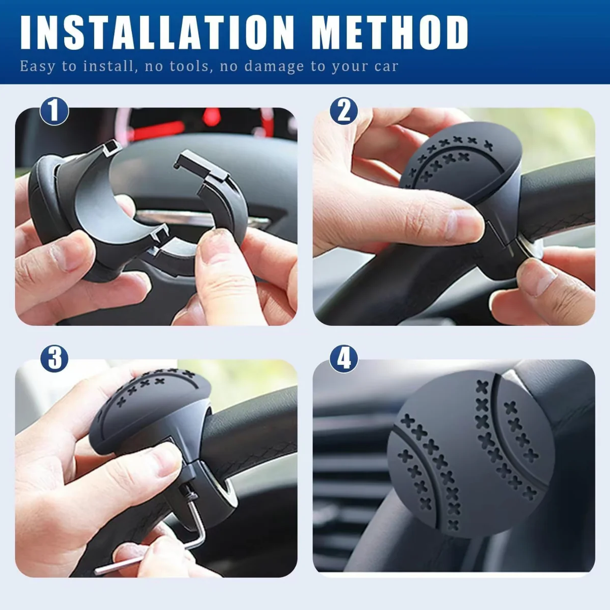 360° Steering Wheel Spinner Knob – Easy One-Hand Control | Non-Slip Silicone Grip