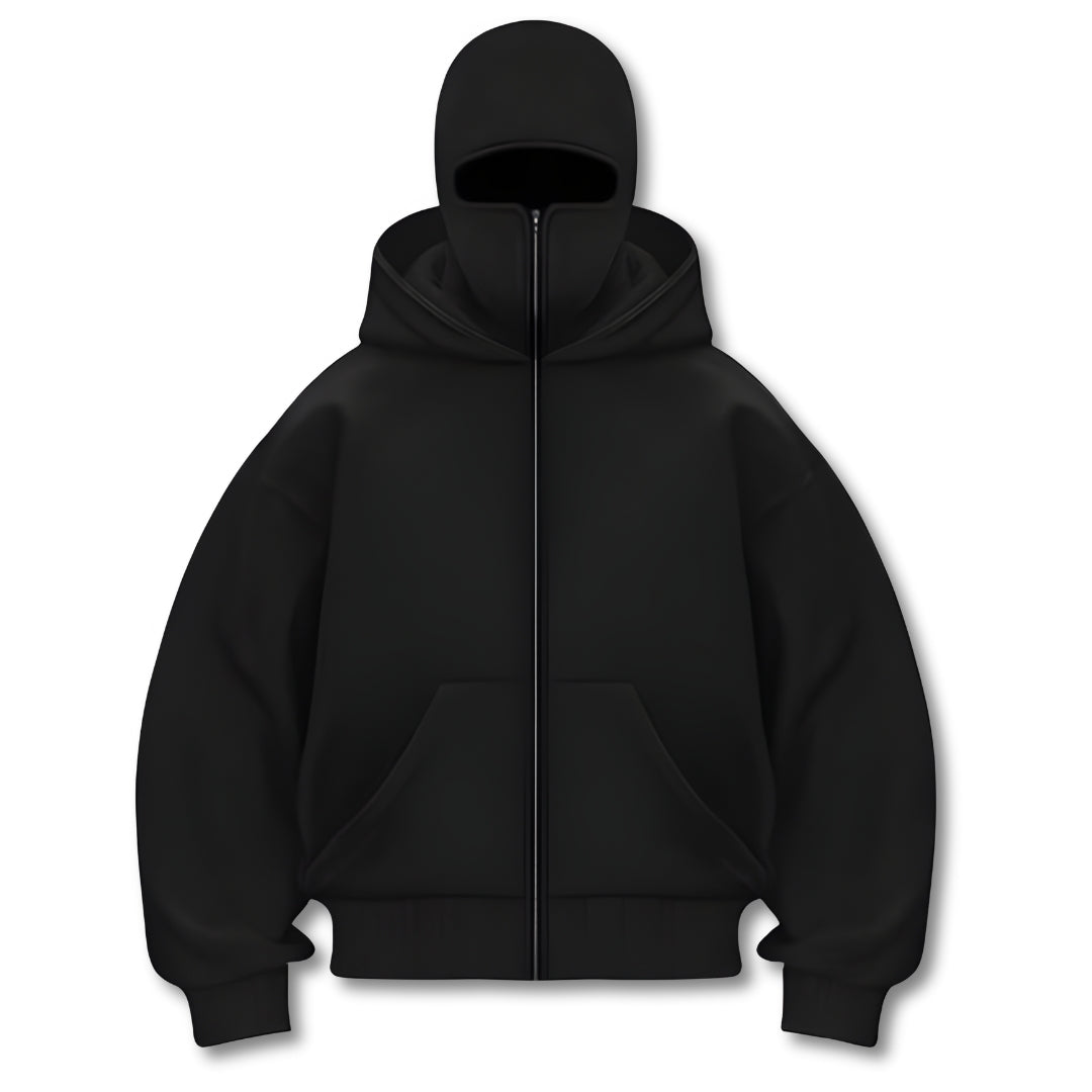Full-Zip Mask Hoodie – Unisex Streetwear for Style and Comfort