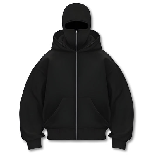Full-Zip Mask Hoodie – Unisex Streetwear for Style and Comfort