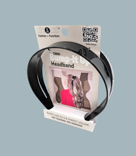 Retro Volumizing Headband –Black Plastic Puff Hairband for Women