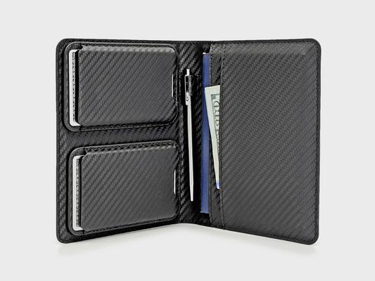 Travel Passport Journal with Dual-Fold Pen & 2 Magnetic Clips