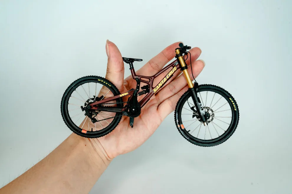 Mountain Bike Model - Resin ABS Frame with Metal Copper Spokes