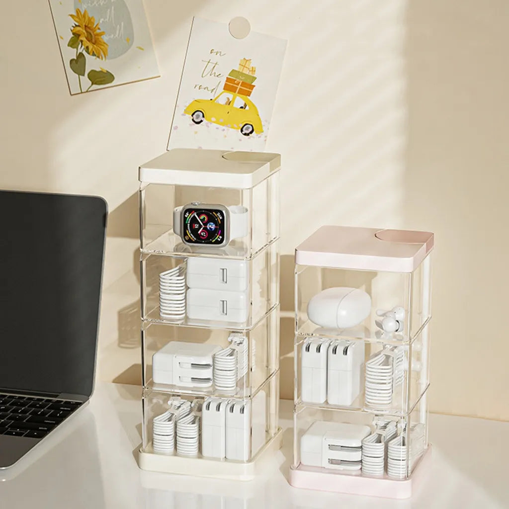 Rotating Desktop Storage Box – Durable 360° Organizer for Office, Home & Dorm