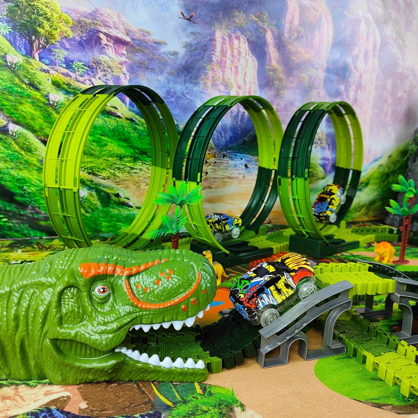 Dinosaur Transport Track Set – Creative Jurassic Adventure Playset