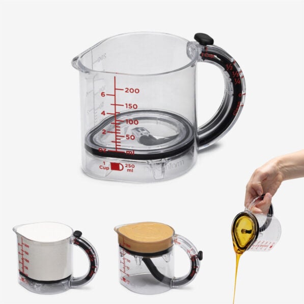 4-in-1 Adjustable Measuring Cup with Built-in Scraper