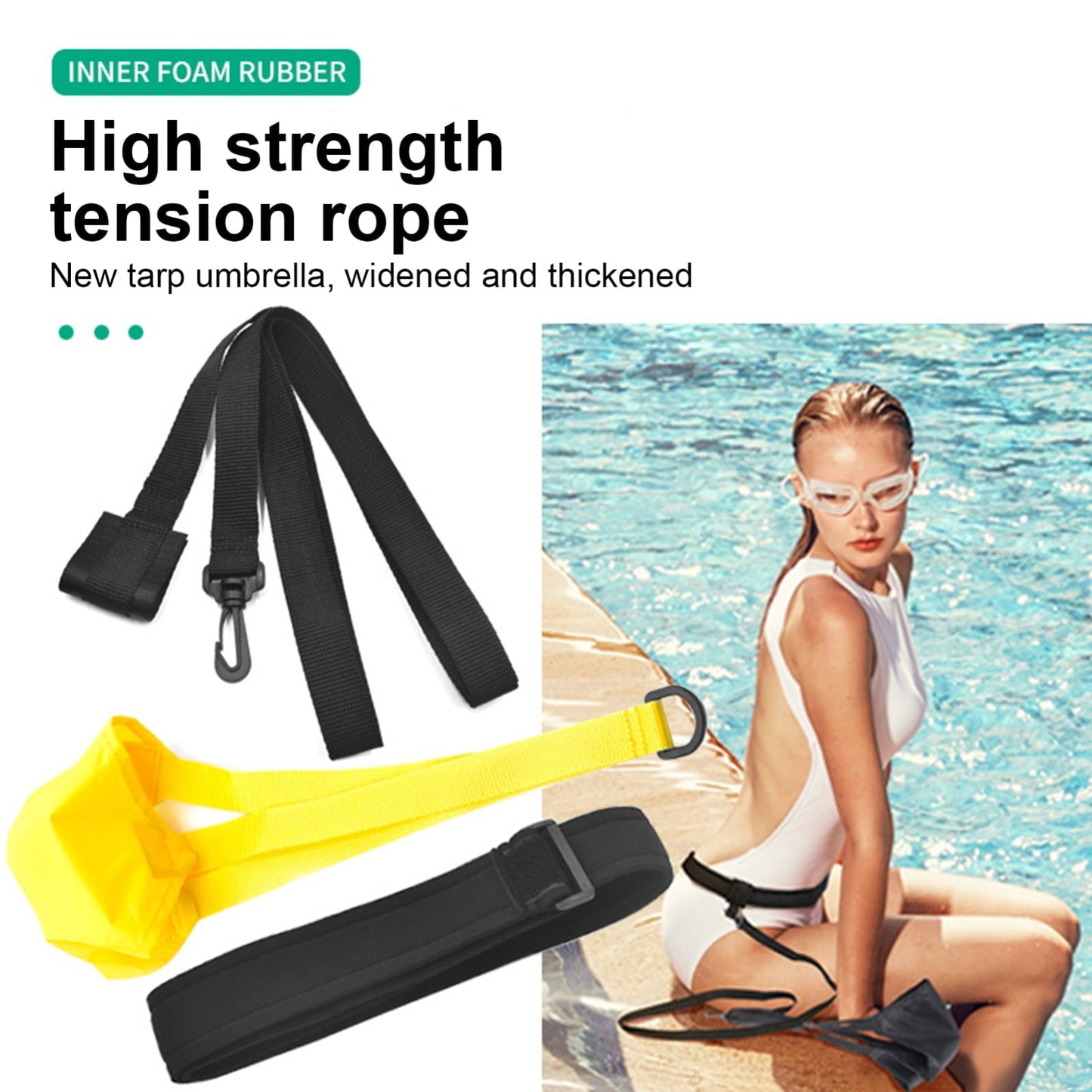 Swim Parachute Swim Resistance Belt – Agility & Strength Training Band for Beginners
