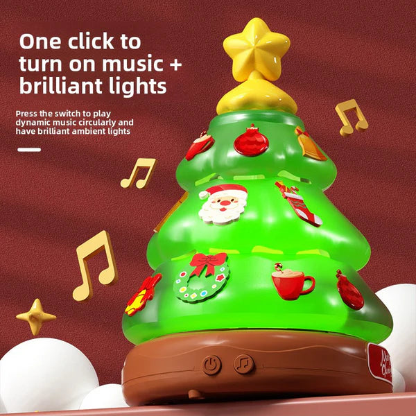 Christmas Tree Bubble Music Box Toy – Automatic Rotating Light-Up Bubble Machine