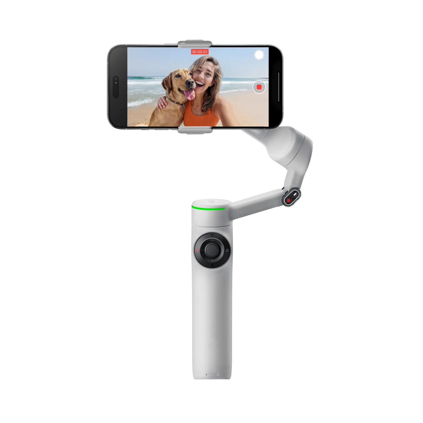 Flow 2 Pro Grey – Foldable AI Phone Gimbal with Apple DockKit, Multi-Person & 360° Pan Tracking