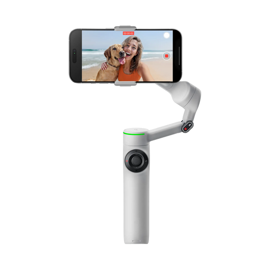 Flow 2 Pro Grey – Foldable AI Phone Gimbal with Apple DockKit, Multi-Person & 360° Pan Tracking