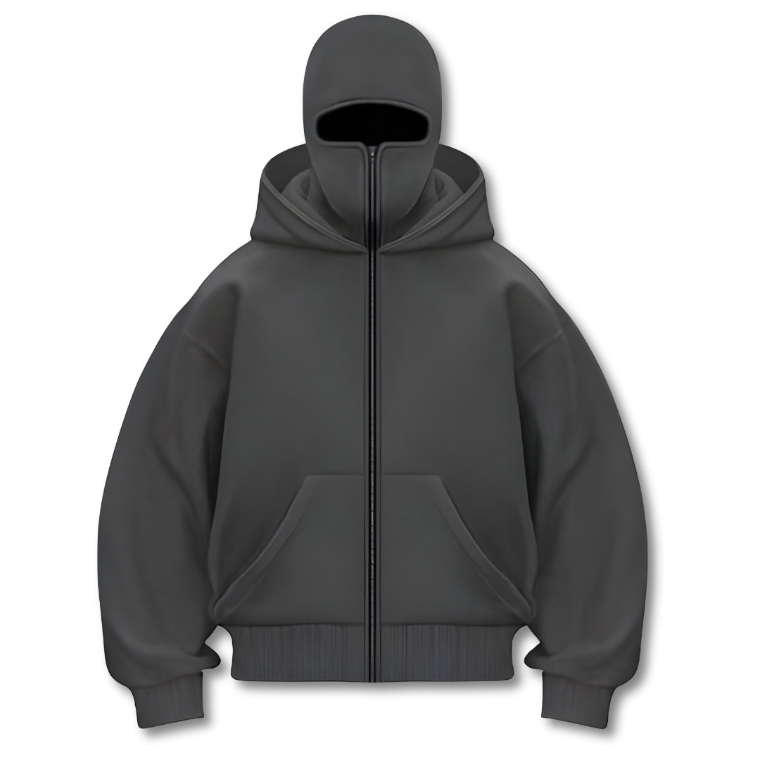 Full-Zip Mask Hoodie – Unisex Streetwear for Style and Comfort