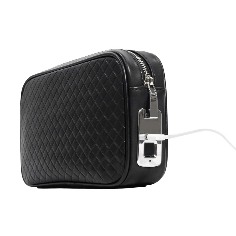 Men’s Leather Anti-Theft Clutch Bag – Fingerprint Lock Waterproof Business Travel Organizer