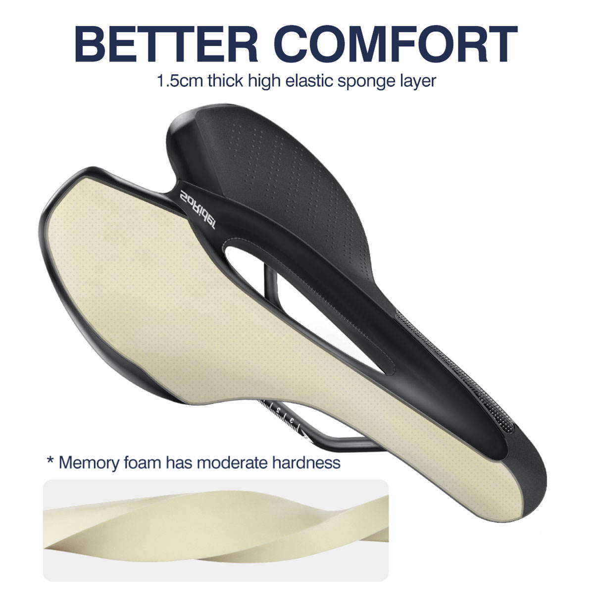 Bike Saddle with Rear Light – Comfortable, Breathable & Safe Ride