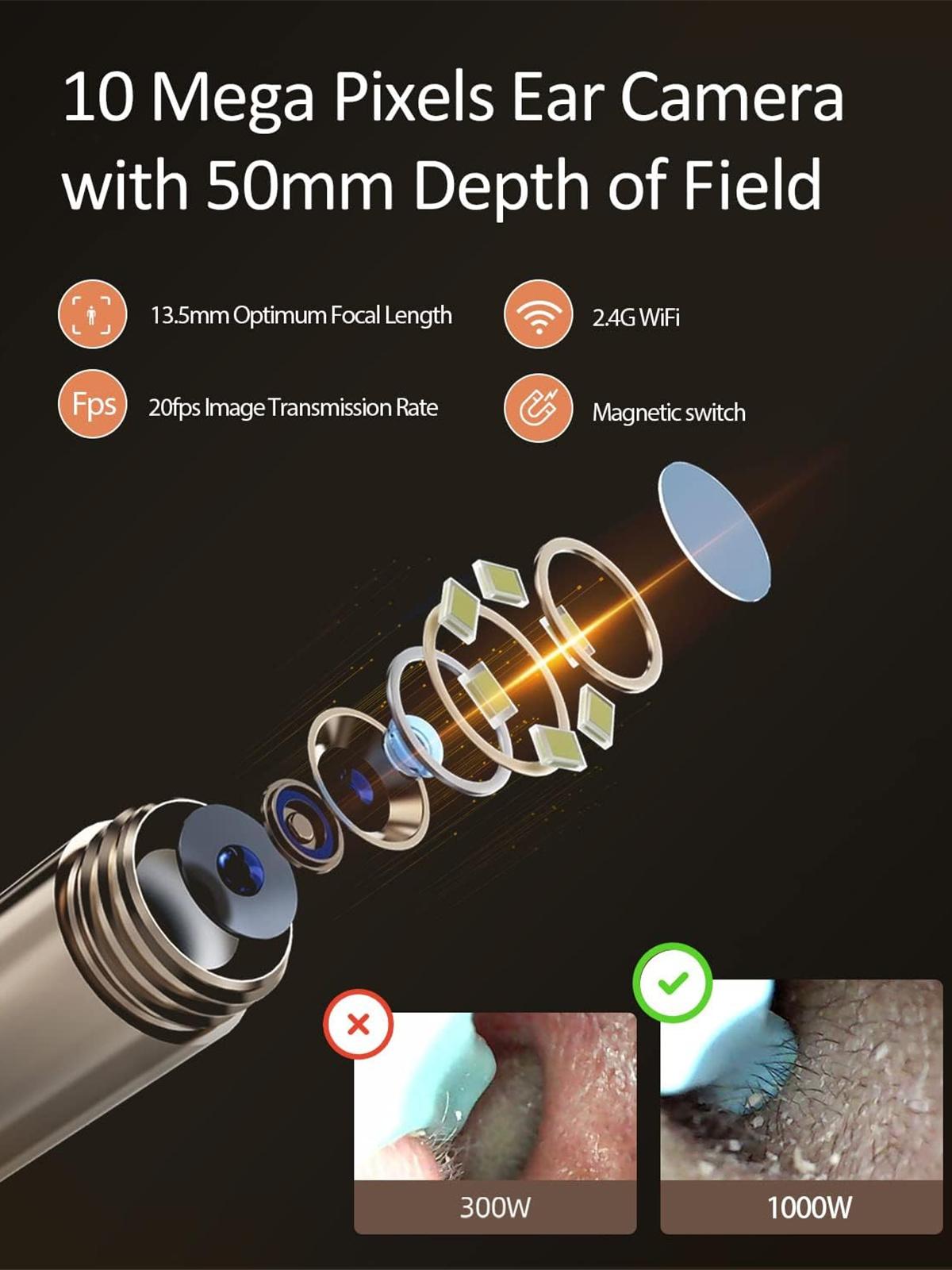 Smart Earwax Removal Kit M9S – 10MP Visual Cleaner with LED Lights & Magnetic Switch