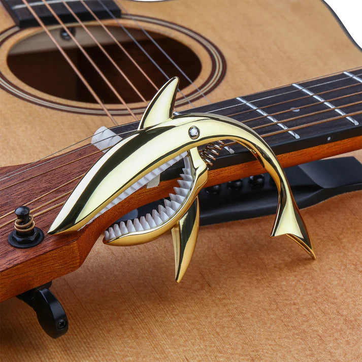 Shark Bite Design Guitar Capo – Zinc Alloy Quick-Change Capo with Memory Spring