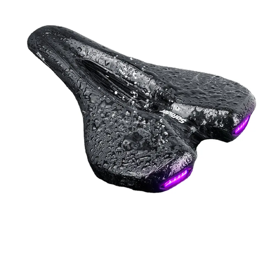Bike Saddle with Rear Light – Comfortable, Breathable & Safe Ride