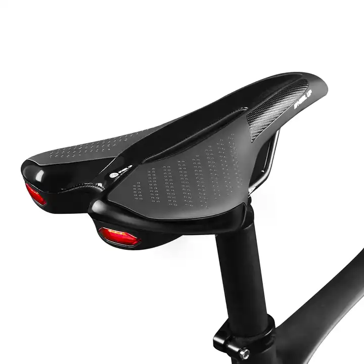 Bike Saddle with Rear Light – Comfortable, Breathable & Safe Ride