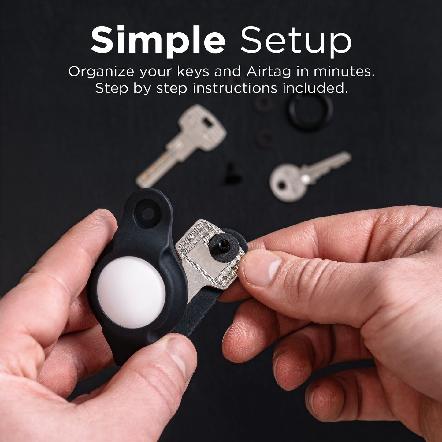 AirTag Key Organizer – Slim Key Holder with Carabiner Clip