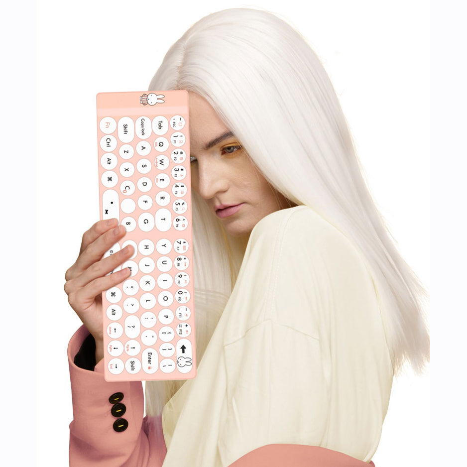 Wireless Keyboard – Pink | Stylish & Portable Office Keyboard