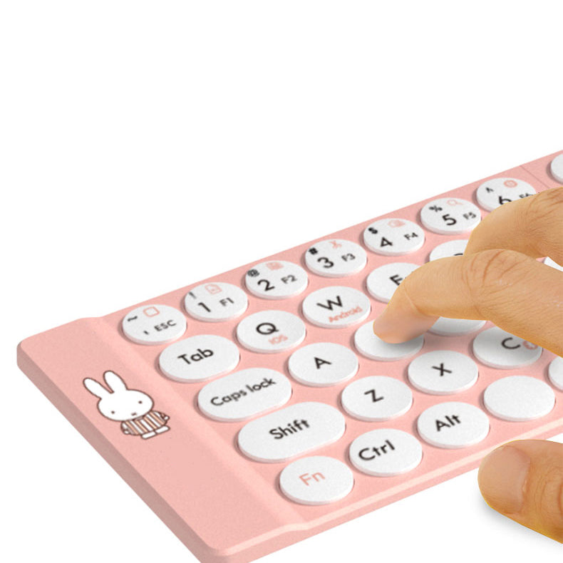 Wireless Keyboard – Pink | Stylish & Portable Office Keyboard